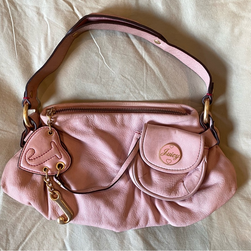 2006 Vintage Juicy Couture Pink Leather Shoulder Bag!